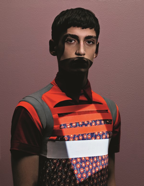Before: Plastic body harness by Romain Kremer; Floral print 