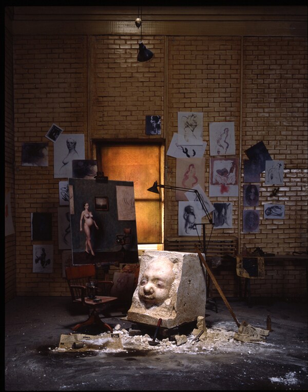 A Newborn Sculptor&#39;s Studio II (non emerged head)