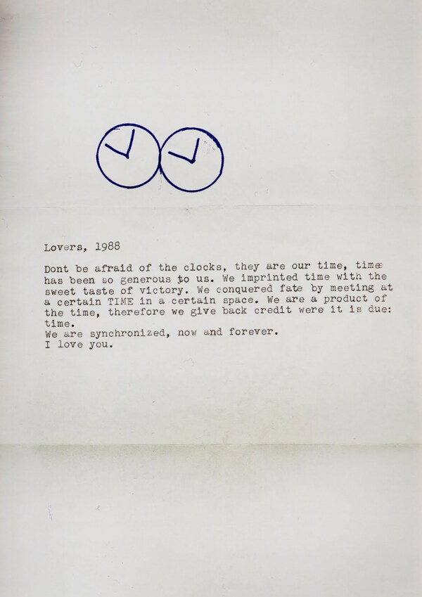 Letter which accompanies Perfect Lovers, 1987-1990, Felix Go