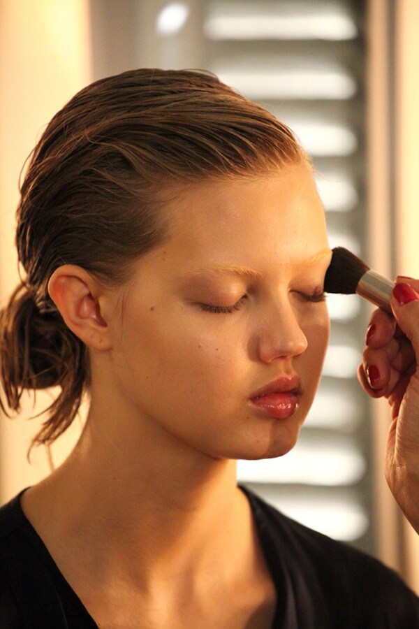 Backstage at YSL S/S12