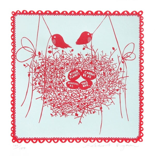 Other Planets on White by Rob Ryan