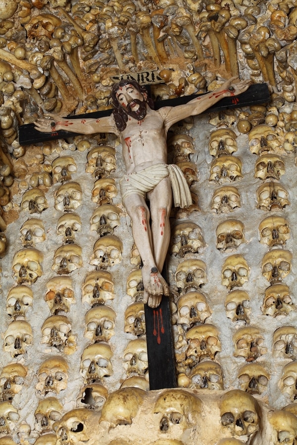 Crucifix at the Chapel of Bones of the Church of Nossa Senho