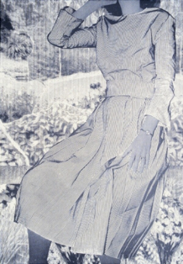 Portrait of Woman in Striped Dress by Tim Mara