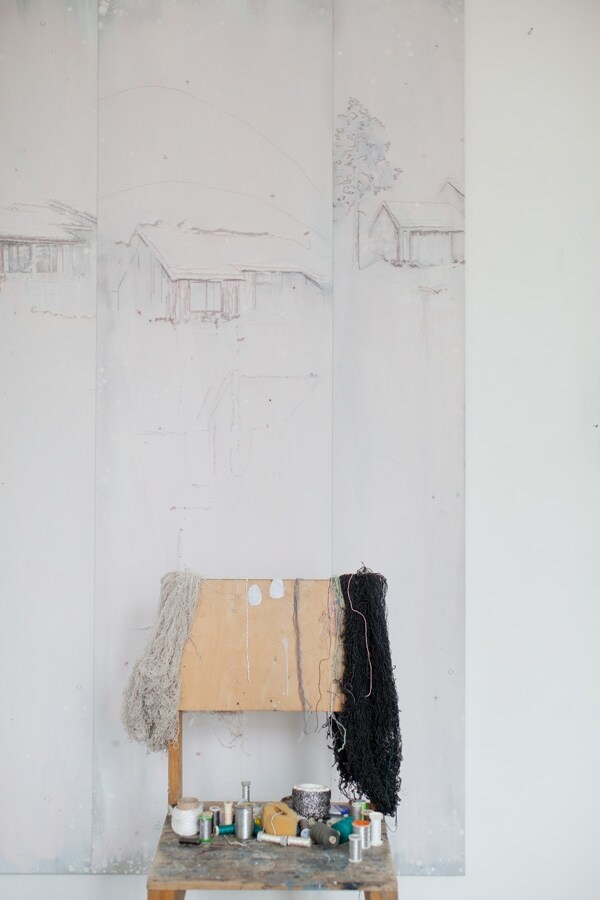 Michael Raedecker&#39;s studio