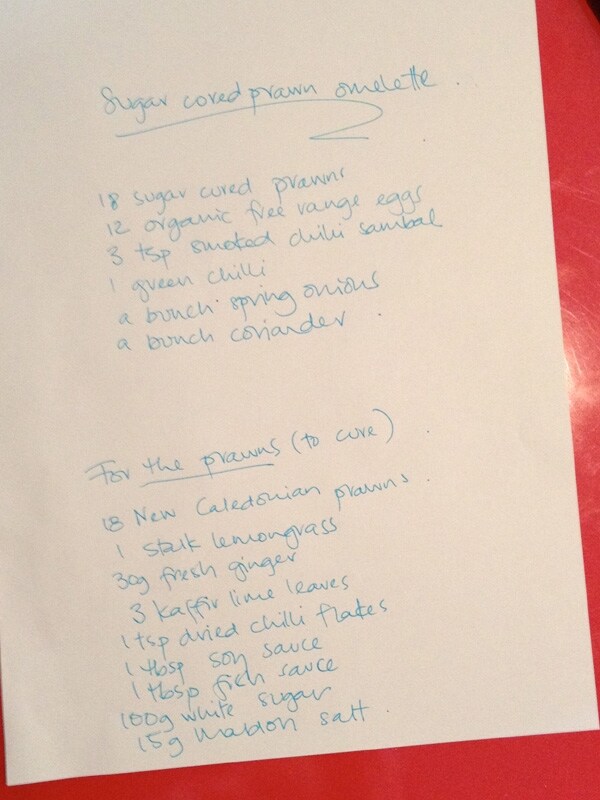 Anna&#39;s handwritten ingredients