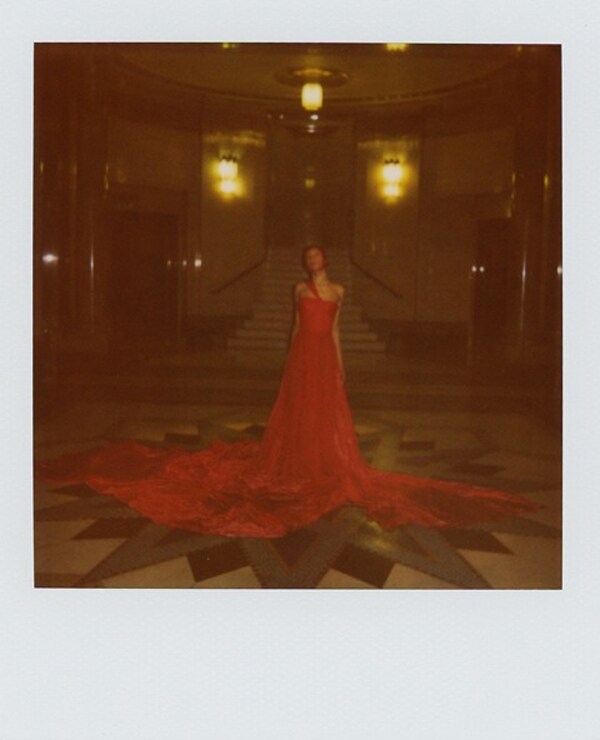 Floor length evening gown by Dior; Fabric stylist&#39;s own