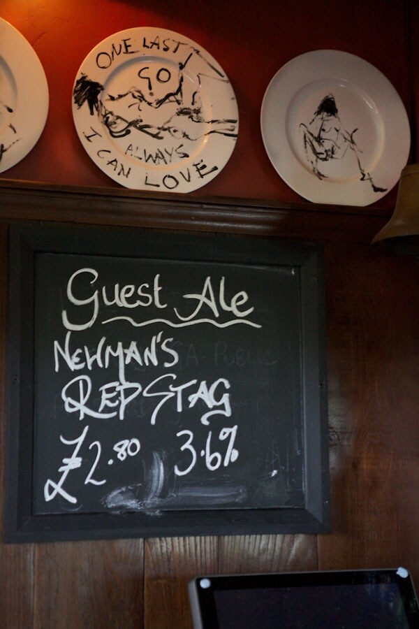 Tracey Emin plates above the bar