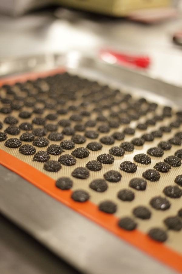 Caviar &quot;blackberries&quot; on a tray
