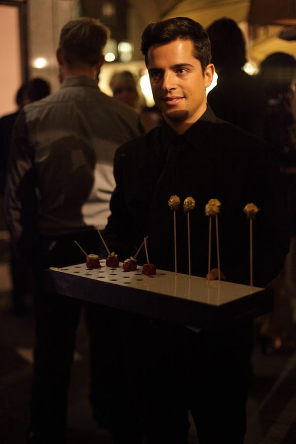Hors d&#39;oeuvre are served on the terrace