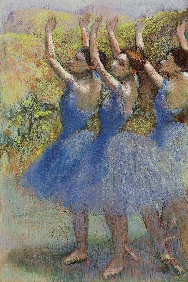 Edgar Degas, Three Dancers in Violet Tutus, c. 1895–98