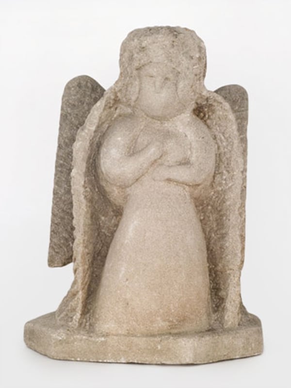William Edmondson, Untitled (Angel with cape surround), c. 1