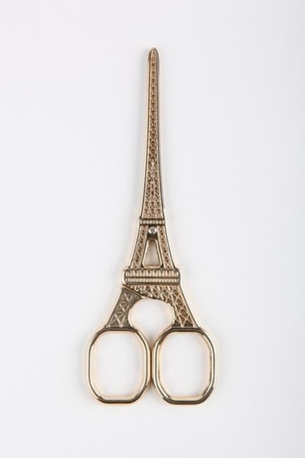 eiffel tower scissors gold, retro european