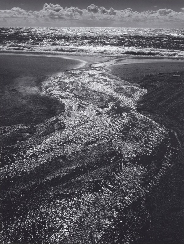 Stream, Sea, Clouds, Rodeo Lagoon, Marin County, California,