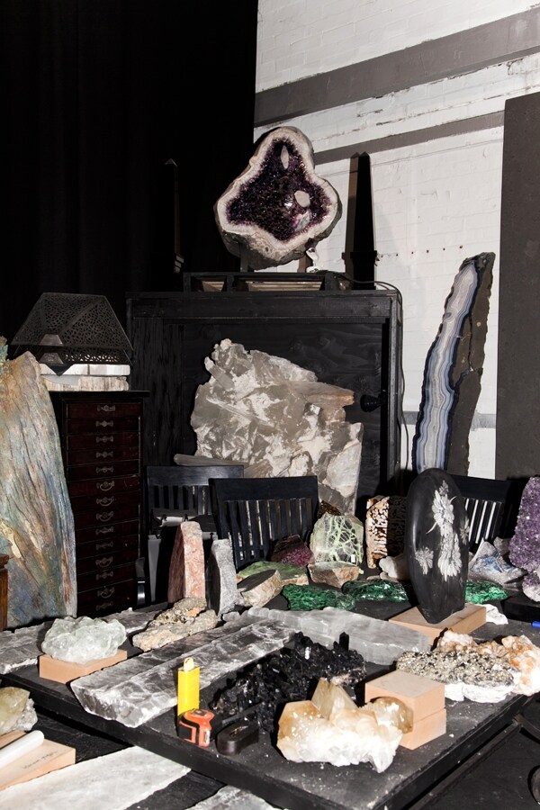 A range of quartz, amethyst and mineral samples