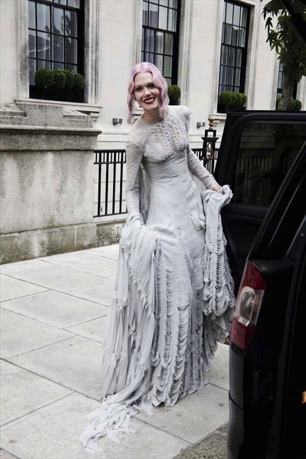 Katie Shillingford in her Gareth Pugh wedding dress, August 