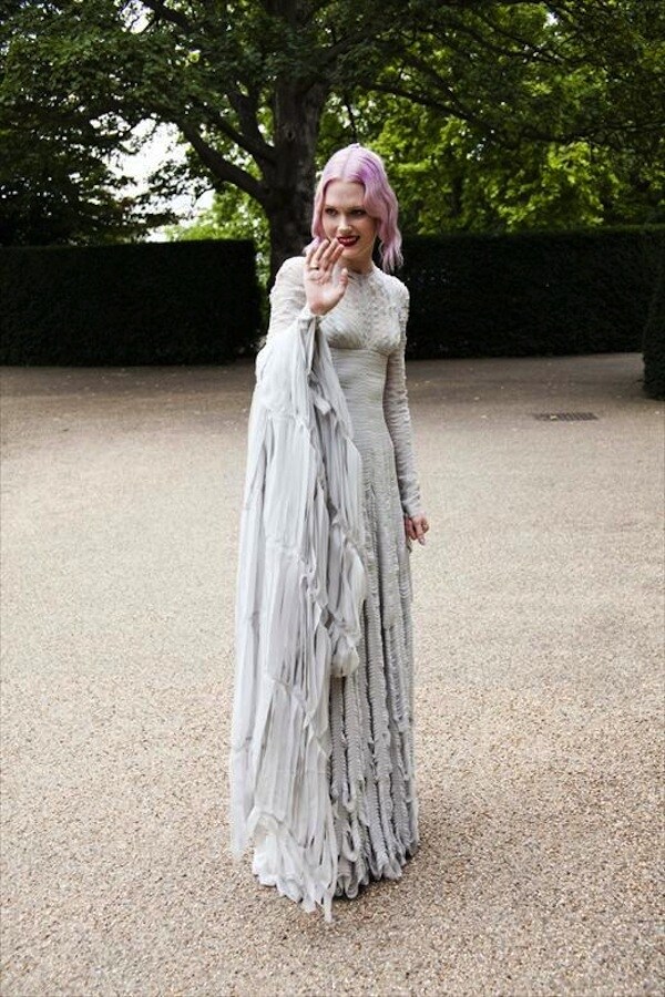 Katie Shillingford in her Gareth Pugh wedding dress, August 