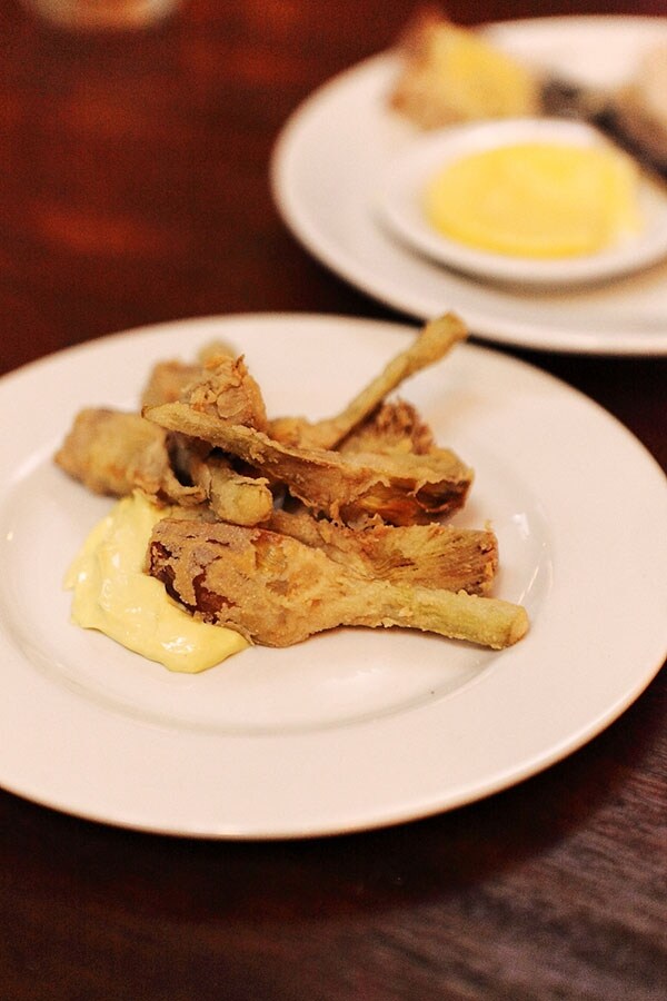 Fried artichokes at the Brunswick House caf&#233;