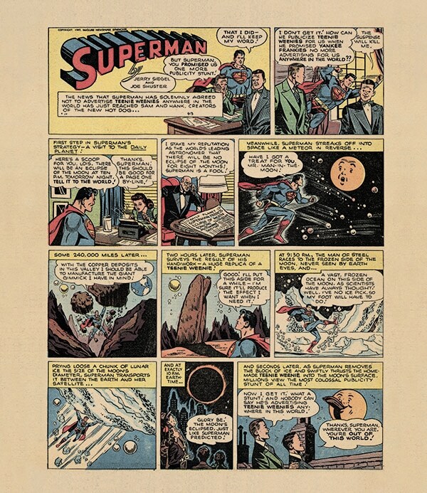 Out of This World. &quot;Superman&quot; Sunday newspaper strip; script