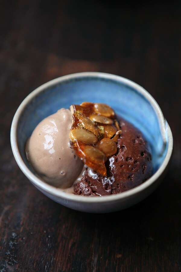 Original beans chocolate mousse and ice cream