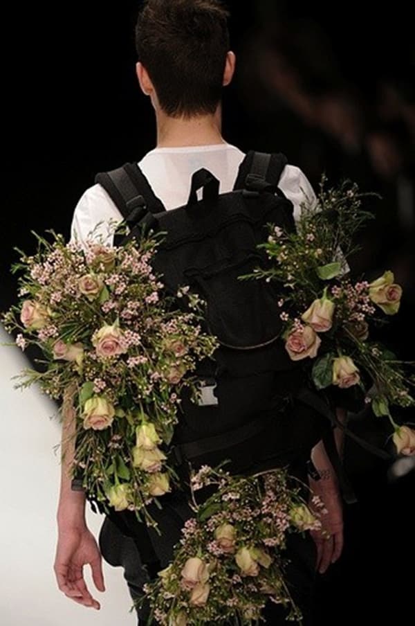 McQueen Flowers in a JW Anderson Rucksack