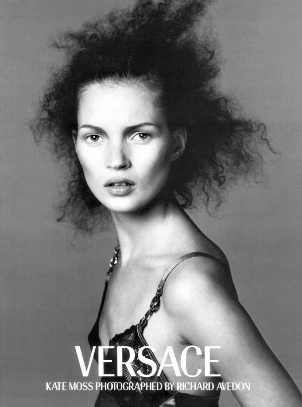 Kate Moss by Richard Avedon, Hair by Guido Palau for Versace