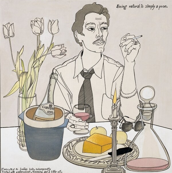 Alistair Leigh at table, 1980