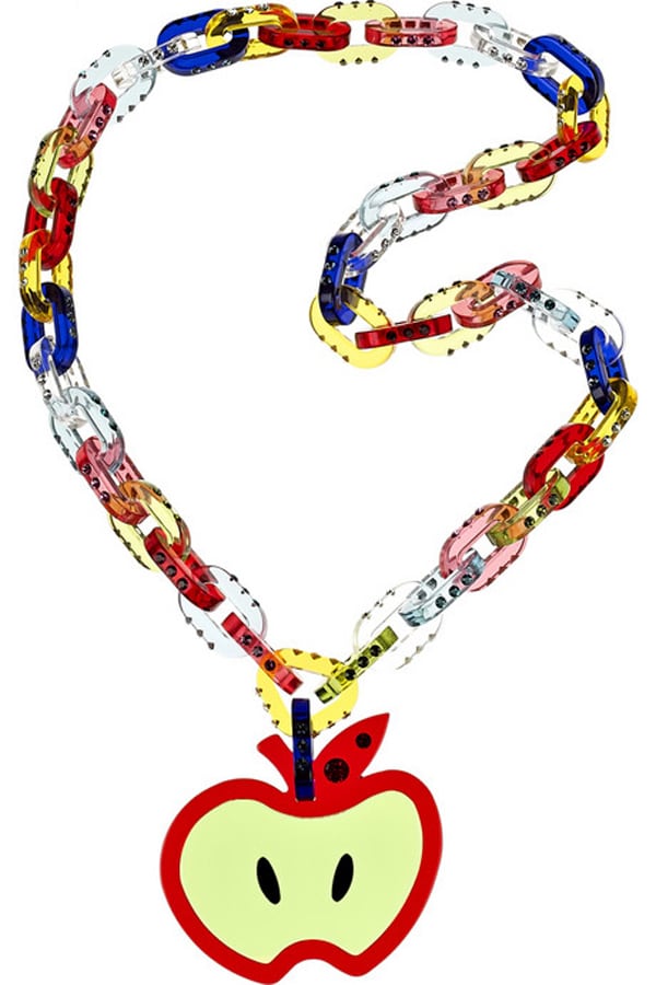 Apple-embellished Plexiglass Necklace by Miu Miu