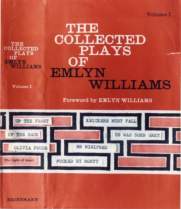 Defaced book jacket and spine of &#39;The Collected Plays of Eml