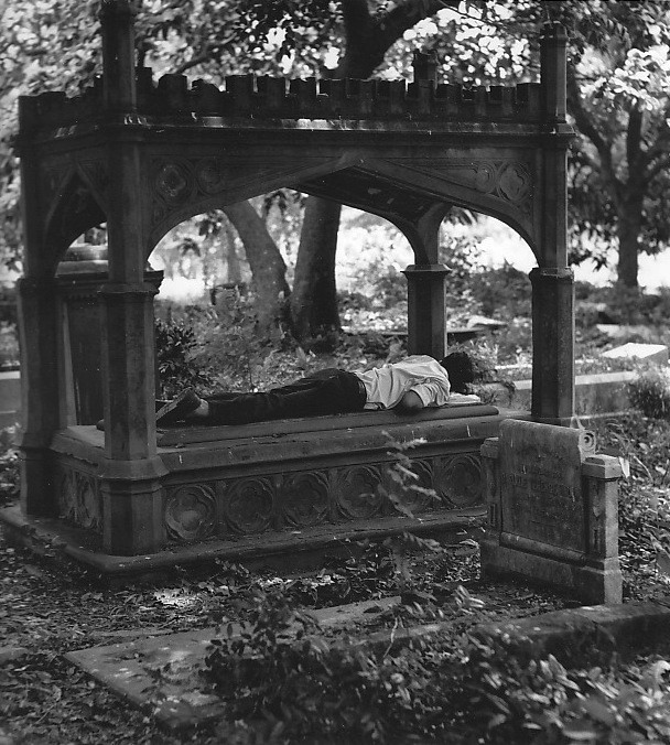 Sleeping man, Scottish Cemetery, Kolkata