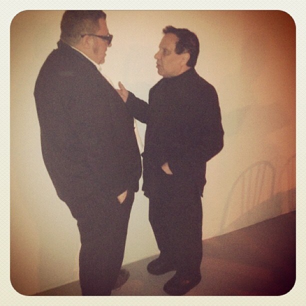 Mr Elbaz and Mr Alaia deep in conversation after dinner, Par