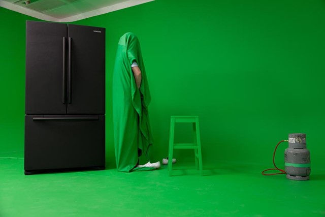 Mark Leckey, GreenScreenRefrigeratorAction 2011, Performance