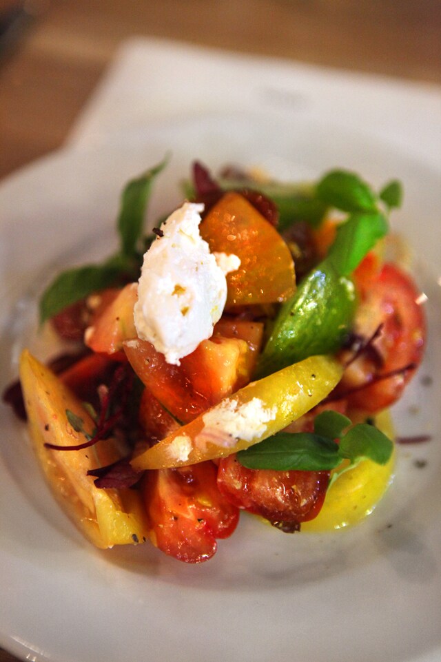 Heritage Tomatoes and Goat&#39;s Cheese