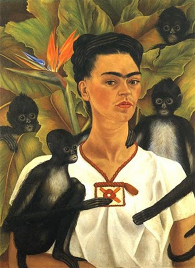Self Portrait with Monkeys by Frida Kahlo, 1943