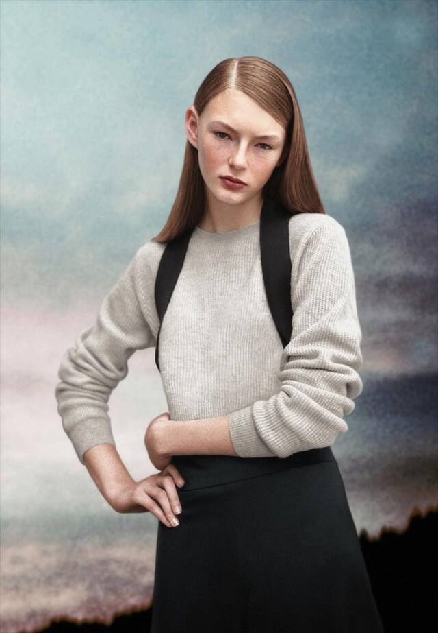 Wool crew neck and wide leg pants by Reiss, Dakota suspender