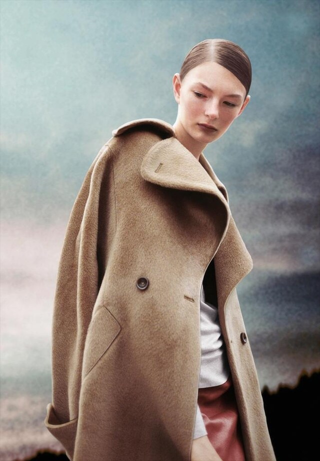 Belted raglan coat in caramel, baxter V-neck and faux leathe