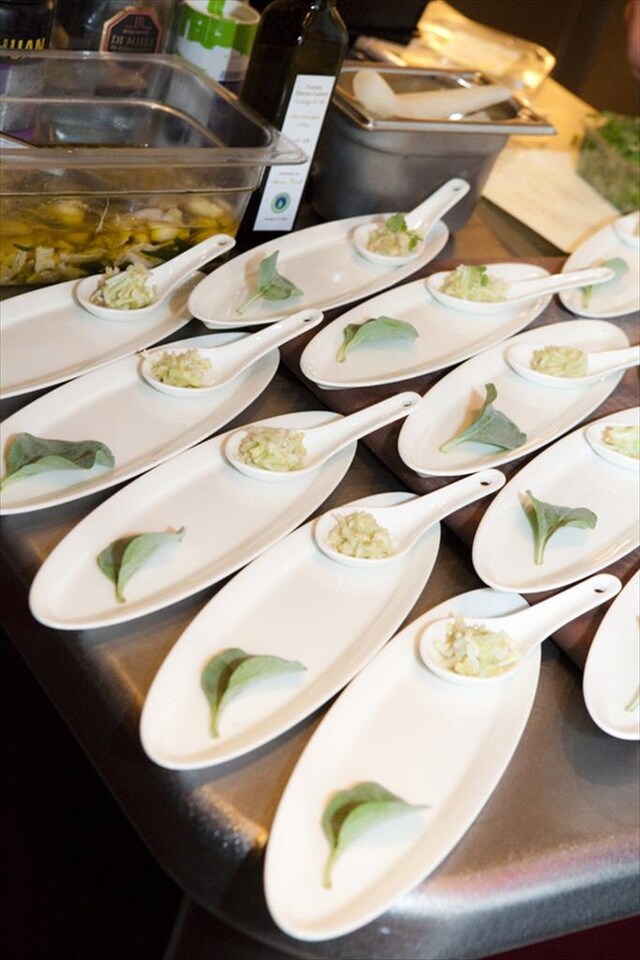 Amouse Bouche - crab salad with lemongrass and fennel sauce,