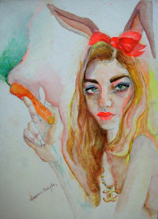 Self-portrait with carrot