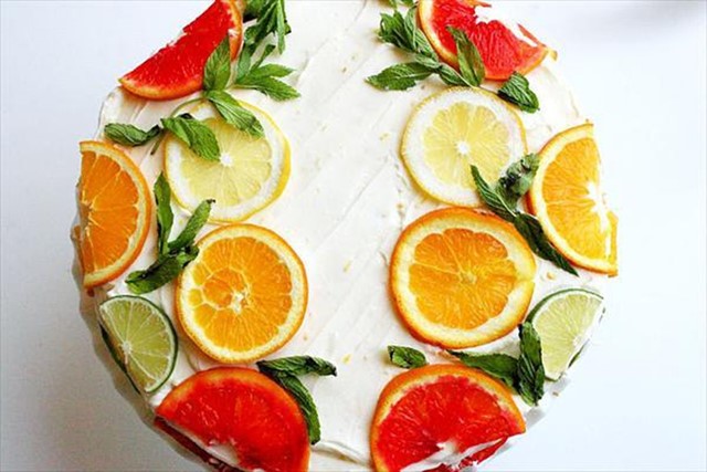 Citrus Cake with Lemon Curd Filling &amp; Orange Lemon Icing aka