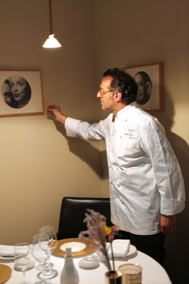 Massimo Bottura adjusts La Vie En Rose