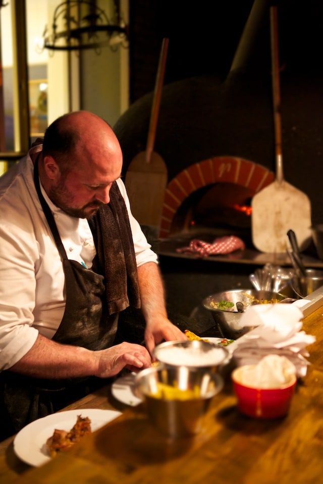 Prep in the open kitchen