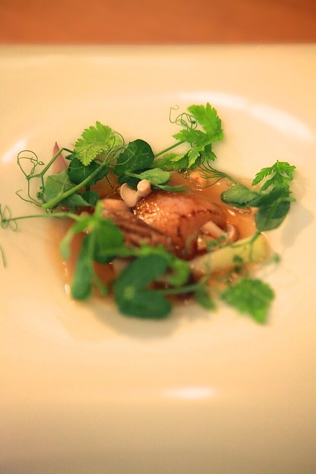 Smoked bone marrow with beef broth by Mauro Colagreco