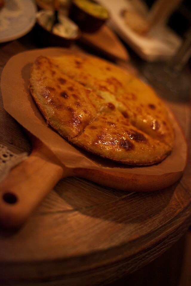 Georgian bread pie with Suluguni cheese