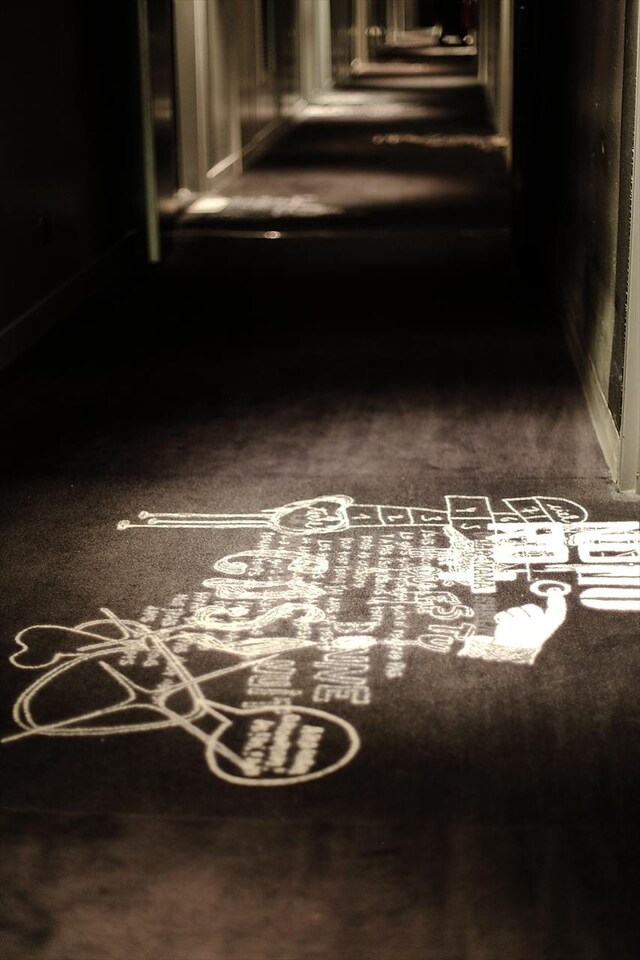 The hallway carpet at Mama Shelter