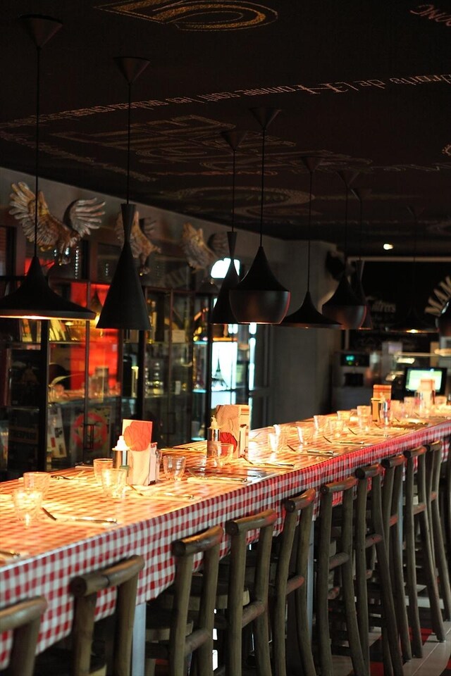 The pizza table at Mama Shelter