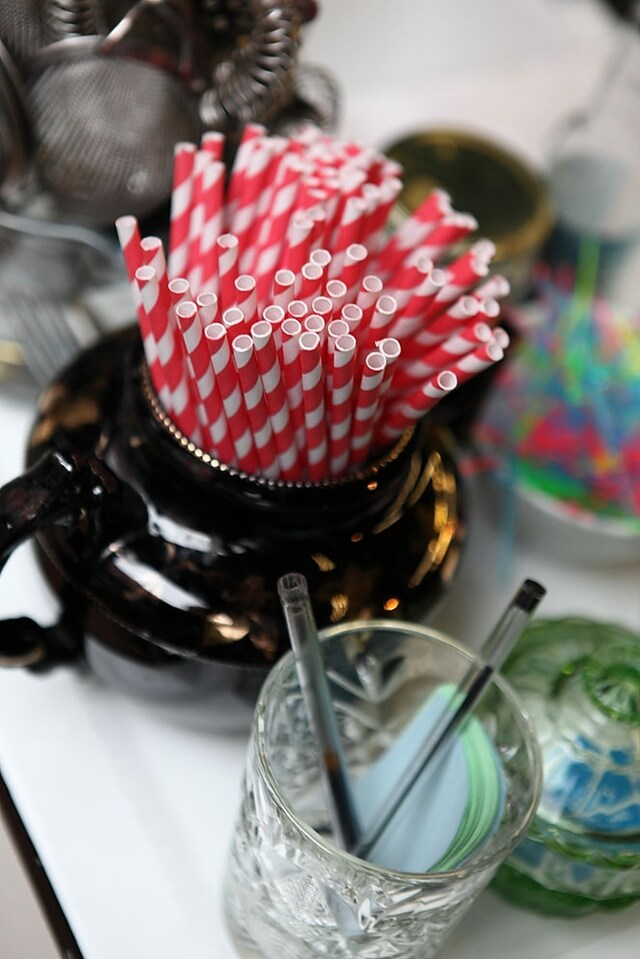 Special gin and tonic straws at Little Bird