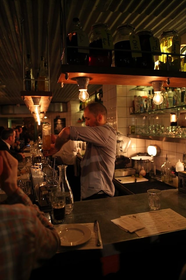 Preparing cocktails at Ceviche