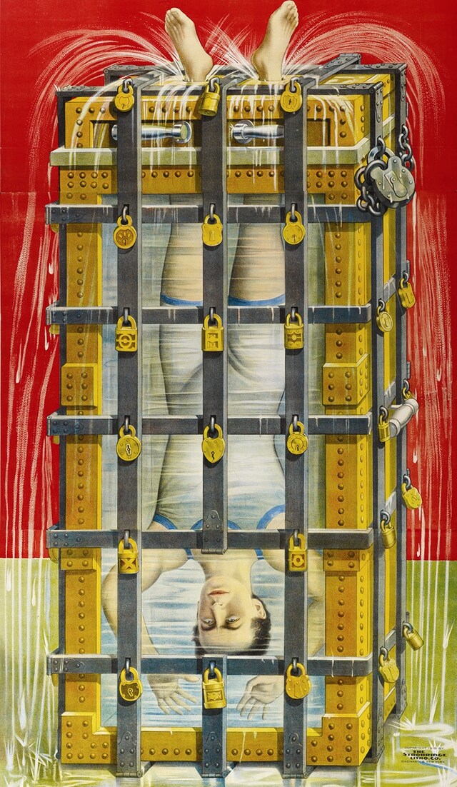 Strobridge Lithograph Co. poster of Harry Houdini’s famous W