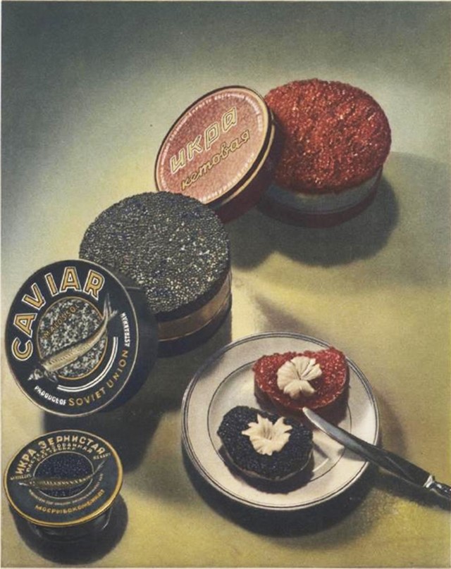 Caviar illustration in The Book of Tasty and Healthy Food, 1