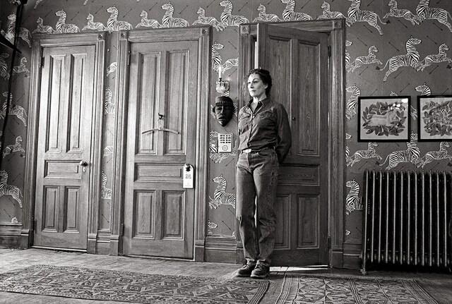 Anjelica Huston on the set of The Royal Tenenbaums, 2000