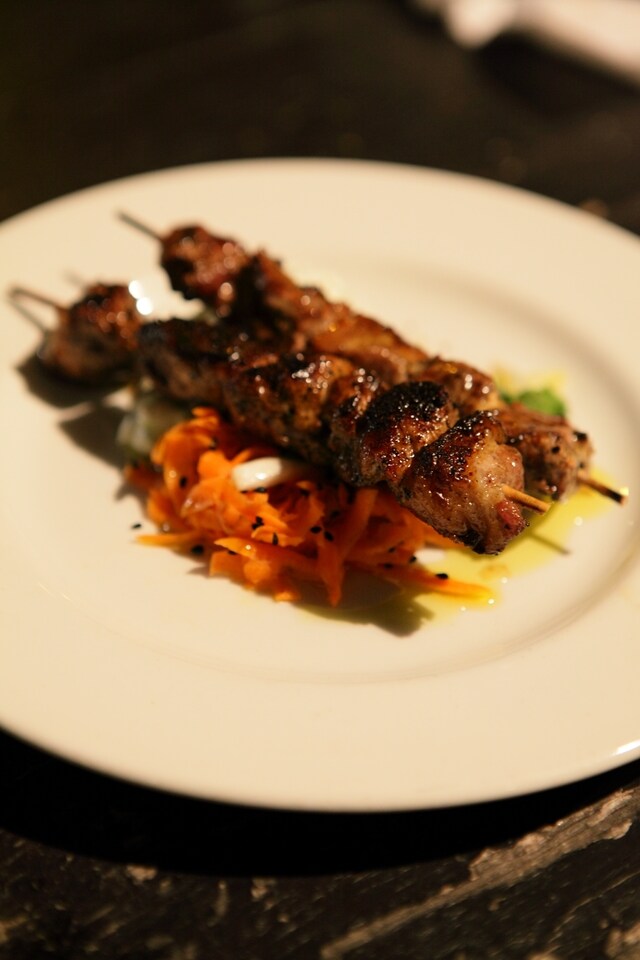 Grilled venison kebab